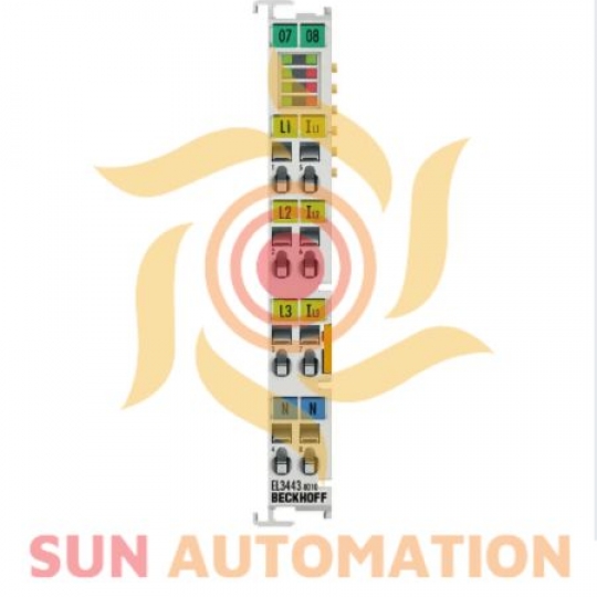 EL3443-0010 Beckhoff Bộ Ghép Nối EtherCAT Terminal, 3-channel analog input, power measurement, 480 V AC/DC, 5 A, 24 bit
