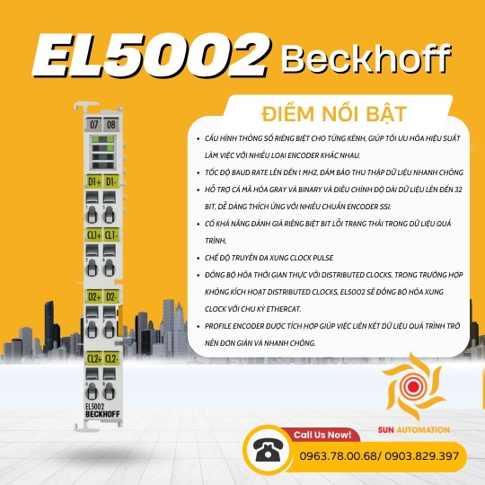 EL5002 Beckhoff EtherCAT Terminal, 2-channel encoder interface, SSI