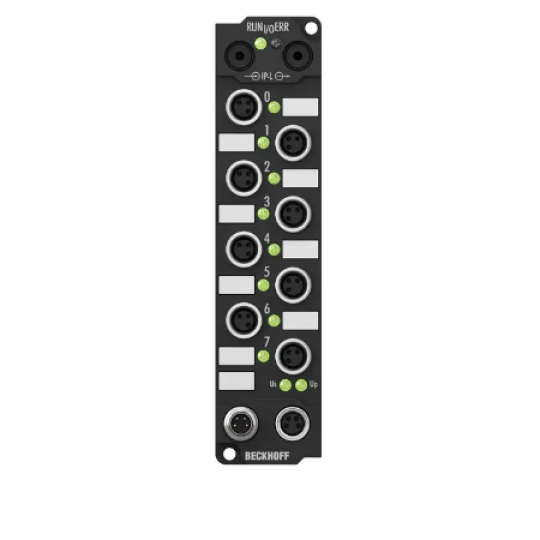 IE2301 | Extension Box, 4-channel digital input + 4-channel digital output, 24 V DC, 3 ms, 0.5 A, M8