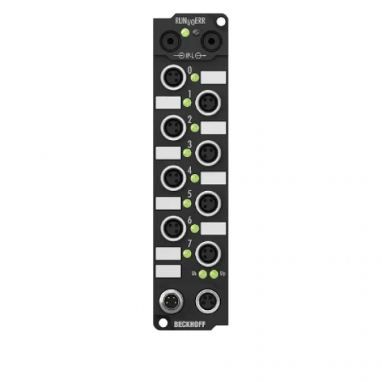 IE2331 | Extension Box, 4-channel digital input + 4-channel digital output, 24 V DC, 0.2 ms, 2 A, M8