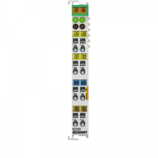 KL3102 | Bus Terminal, 2-channel analog input, voltage, ±10 V, 16 bit, differential