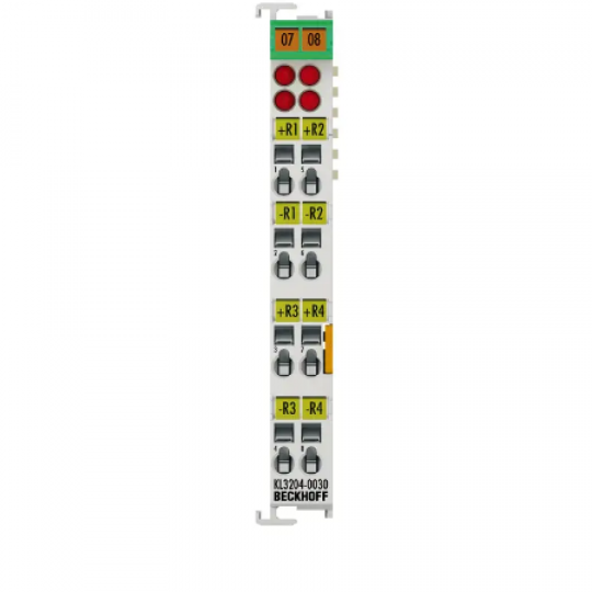 KL3204-0030 | Bus Terminal, 4-channel analog input, temperature, NTC (10 kΩ Carel), 16 bit