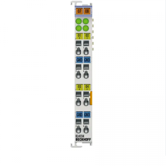KL4034 | Bus Terminal, 4-channel analog output, voltage, ±10 V, 12 bit, differential
