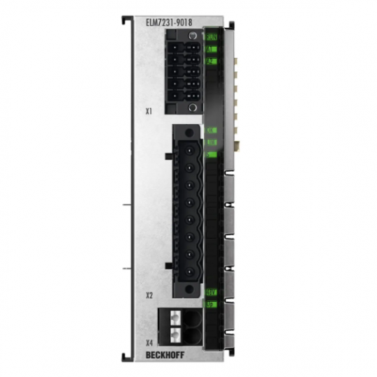 ELM7231-9018 | Thiết bị đầu cuối EtherCAT, giao diện chuyển động 1 kênh, động cơ servo, 48 V DC, 16 A, OCT, STO, Chuyển động an toàn, Logic TwinSAFE