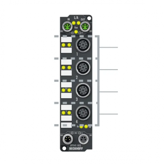 EP7041-1002 | Hộp EtherCAT, giao diện chuyển động 1 kênh, động cơ bước, 48 V DC, 1,5 A, M12, với bộ mã hóa gia tăng