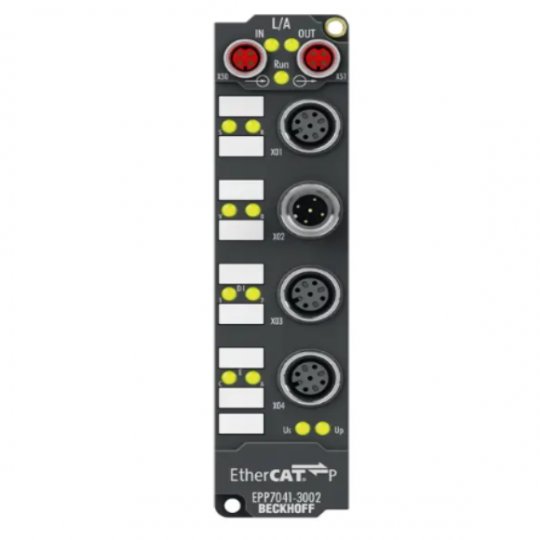 EPP7041-3002 | EtherCAT P Box, giao diện chuyển động 1 kênh, động cơ bước, 48 V DC, 5 A, dành cho các ứng dụng tốc độ cao, M12, với bộ mã hóa gia tăng