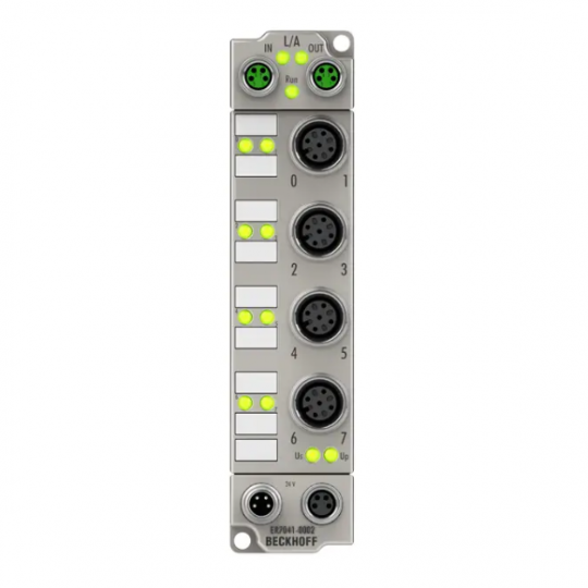 ER7041-0002 | Hộp EtherCAT, giao diện chuyển động 1 kênh, động cơ bước, 48 V DC, 5 A, M12, với bộ mã hóa gia tăng, đúc kẽm