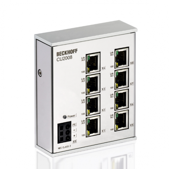 CU2008 | Cơ sở hạ tầng, công tắc 8 cổng, Ethernet, 100 Mbit/giây, 24 V DC, RJ45